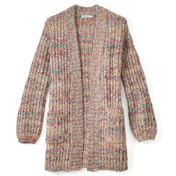 Marine Layer Sweaters - Marine Layer Ontario marled rainbow striped open cardigan